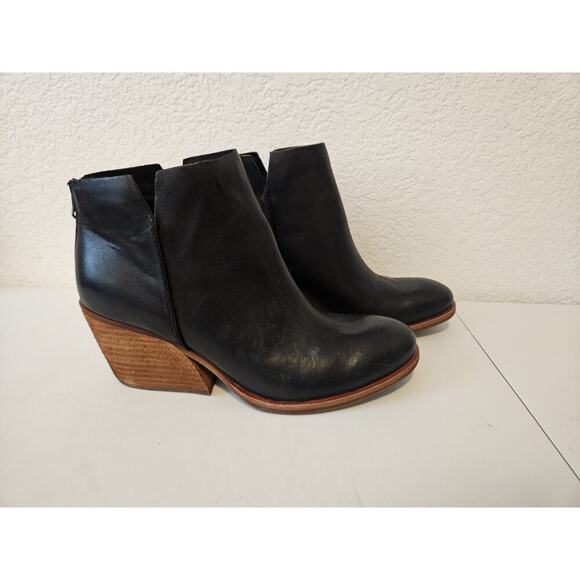 New! Kork Ease Chandra Black Leather Ankle Boot Back Zipper Women SZ 9.5 $210 - Picture 5 of 11
